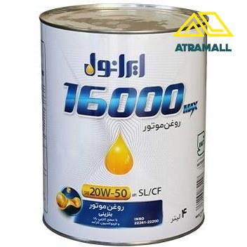 روغن موتور ایرانول مدل ۱۶۰۰۰ حجم ۴ لیتر ۲۰W50 SL/CF