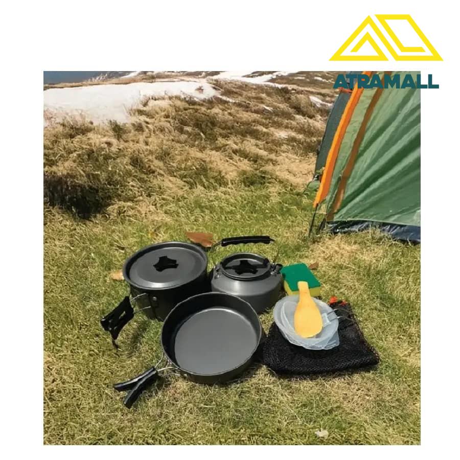 مجموعه ظروف پخت و پز کمپینگ گرین لاین مدل GN7N1COOK - 7 IN 1