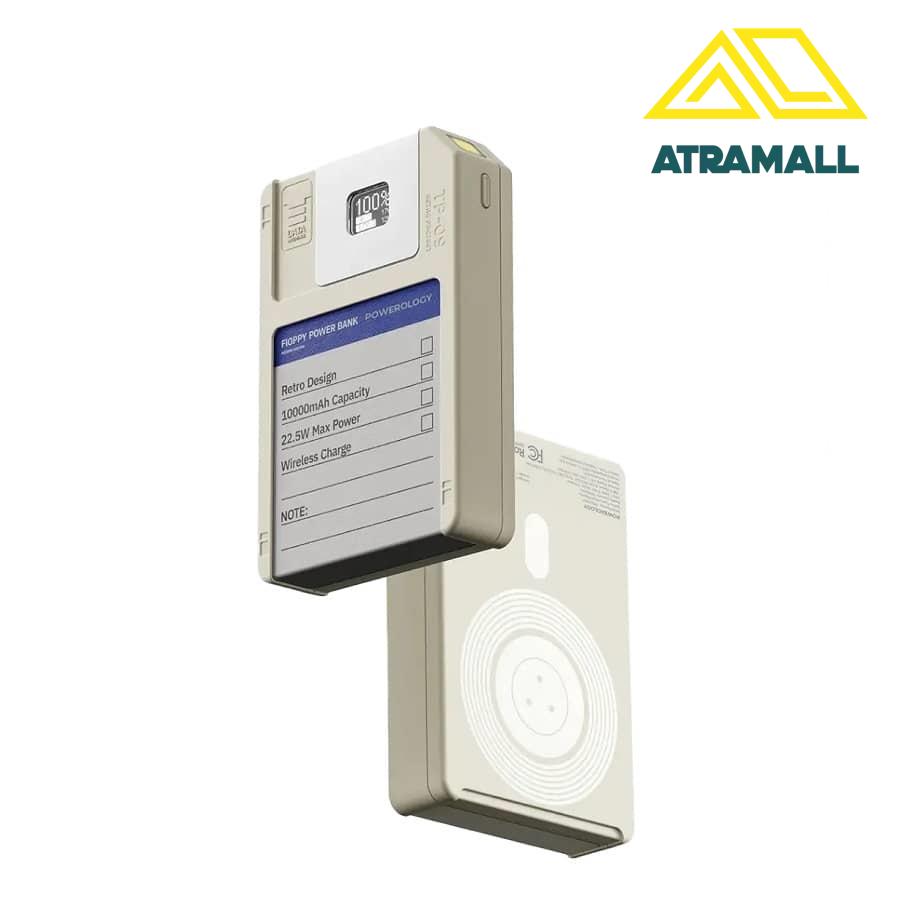 پاوربانک مگنتی 10000 میلی‌آمپر پاورولوژی مدل Retro Floppy Disk