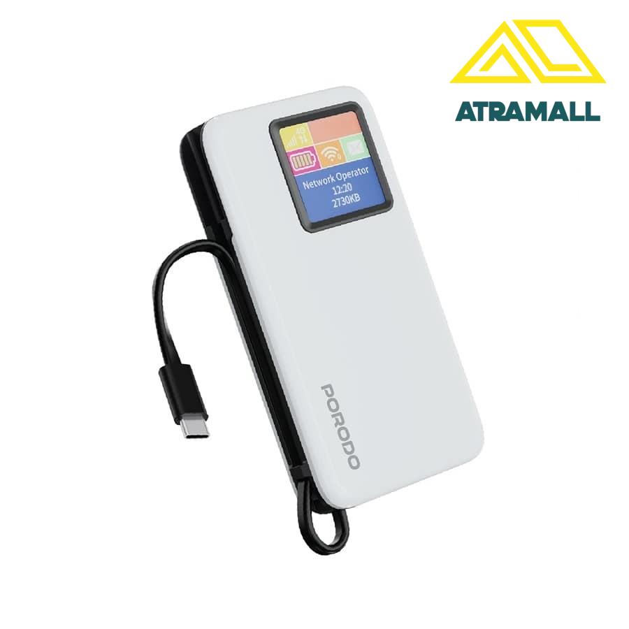 پاوربانک 10000 میلی‌آمپر ساعت و مودم جیبی 4G LTE | WiFi 6 پرودو مدل PDPBFCH087