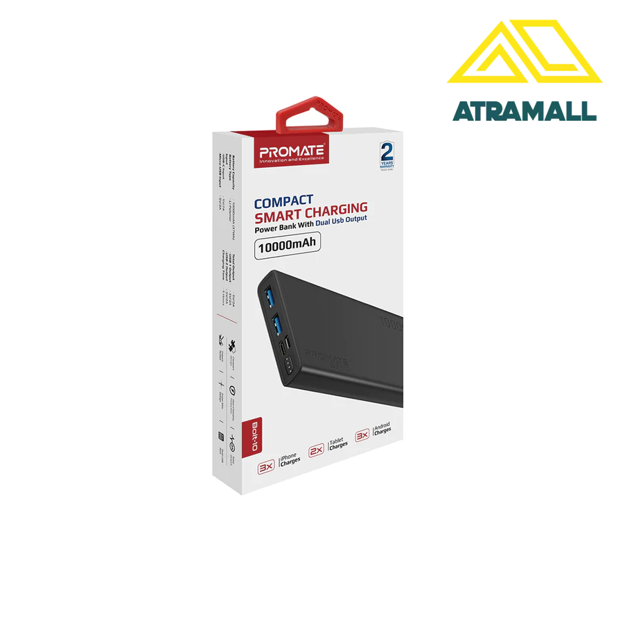 شارژر همراه پرومیت مدل Bolt-10 ظرفیت 10000 میلی آمپر ساعت