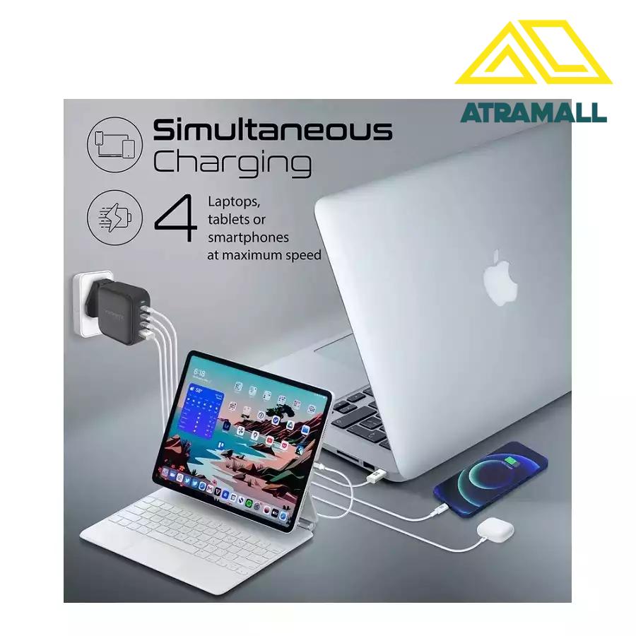 شارژر دیواری پرومیت مدل GANPORT4-100PD توان 100 وات