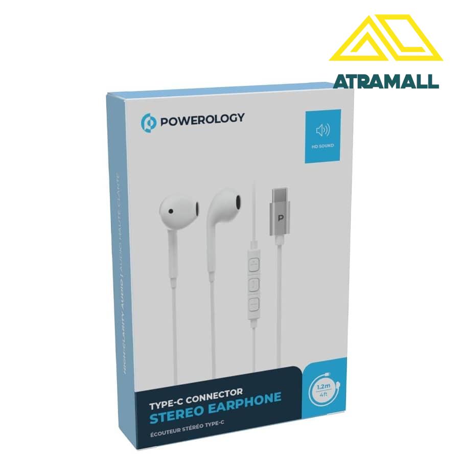 هندزفری استریو پاورولوژی با پورت USB-C و طول 1.2 متر مدل PSTREP